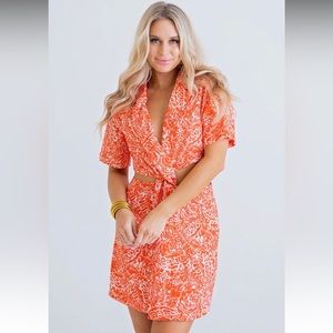 KARLIE NWT Cut-Out Mini Wrap Collar Dress Size Medium
